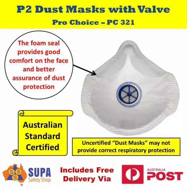 Disposable face masks with valve | Box of 12 masks | PRO Choice PC 321 | P2/N95 3