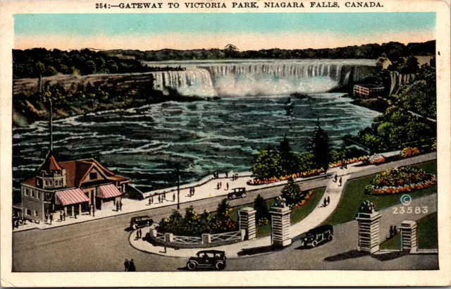 Niagara Falls Ontario Canada Gateway To Victoria Park Vintage Postcard