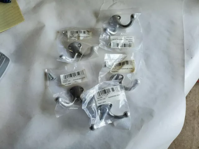 IVES Coat & Hat Hook, Double Hook 1123  Aluminum 5 pcs  Model 582A9