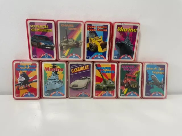 Rare Vintage / Lot De 10 Jeux De Carte / Super Quartet / Fx Schmid / Annee 80-90