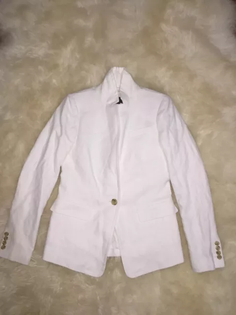 JCREW Regent Blazer In White Linen Jacket suit  B8430 2 NWT