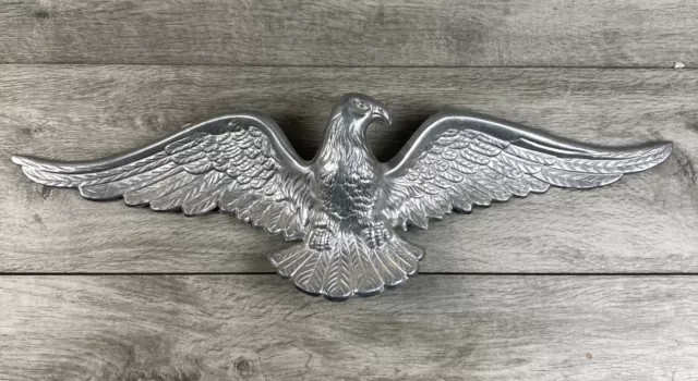 Vintage 19” Metal American Bald Eagle Wall Plaque Hanging 3D Decor