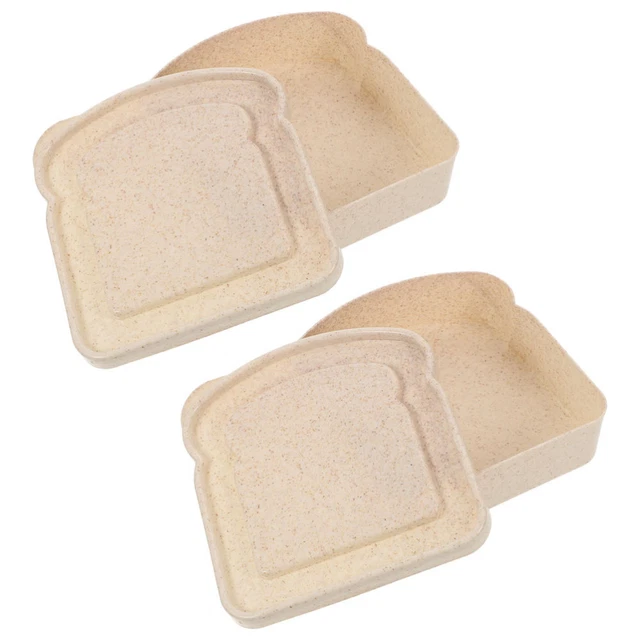 2 cajas creativas de almacenamiento de pan contenedores de tostadas portátiles almacenamiento conveniente