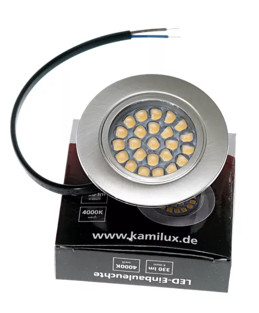 4W Led Möbel Einbaustrahler Ultra Flach 230V Einbau Spiegelschrank Einbauspot