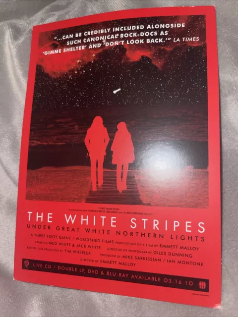 The White Stripes Under Great White Northern Lights Promo Card Jack Meg 2010 VGC