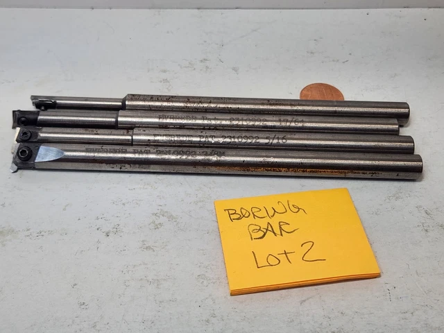 4 Everede Boring Bars 3/8" Shank - Different Cutting Ends for Triangle Tool Bits