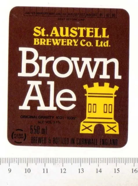 UK Bieretikett - St Austell Brewery - Cornwall - braunes Ale (Version c)