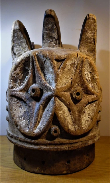 ENORMOUS! OLD BEMBE Echwaboga Alung Society HELMET MASK (DRC) [Boston Primitive]