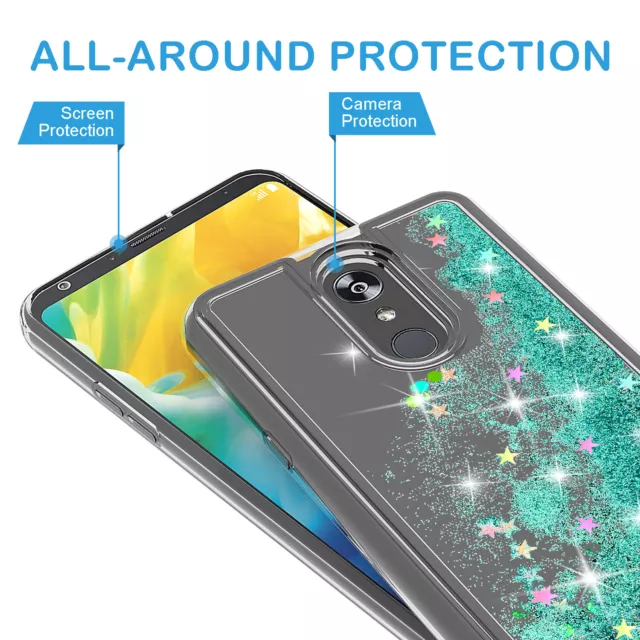 For LG Stylo 5 Quicksand Glitter Sparkly Bling Liquid Shiny Clear Soft TPU Case 2