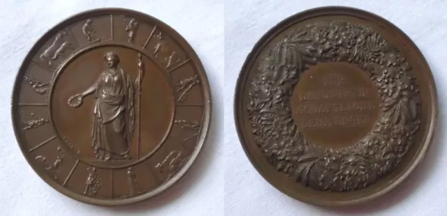 alte Bronze Medaille für landwirtschaftliche Leistungen um 1900 (108904)