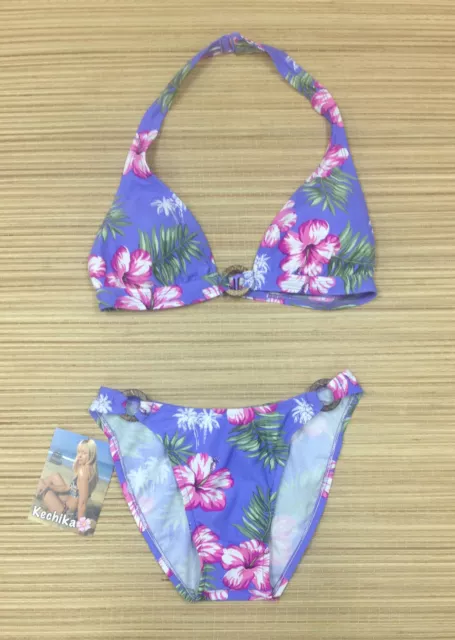 Kechika Swimwear Nwt Women's Ring Side Bikini Bottom  Underwire  Top Sz 8 Set *