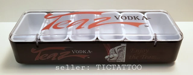 🔥 TEAZ VODKA Condiment Tray Bar Caddy Garnish Holder w/ 6 Sections HTF RARE