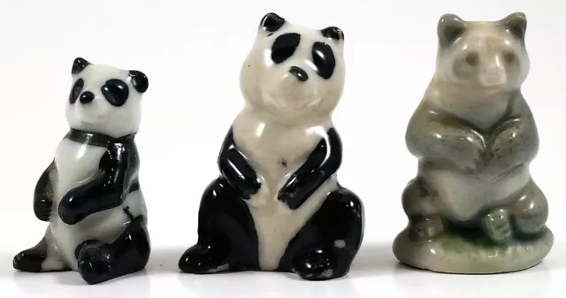 Wade Pandas Group Of 3, Whimsie Land, Early Whimsies 1957-1988