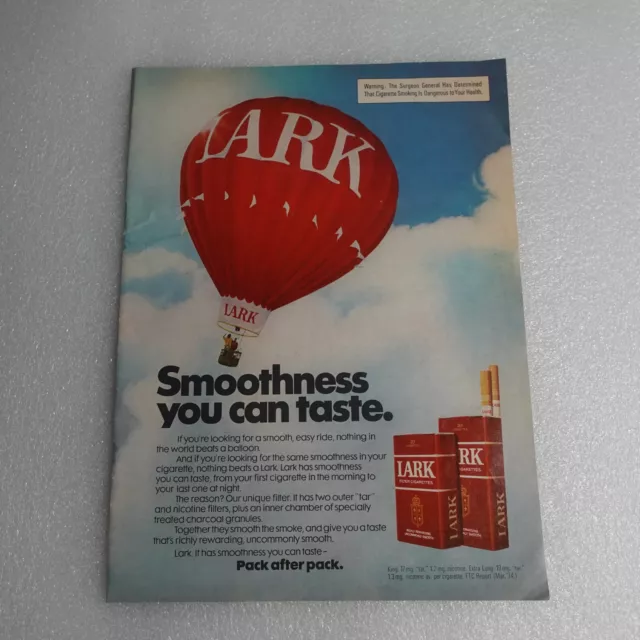 Vintage Print Ad Lark Cigarettes Sports Illustrated Feb 17, 1975