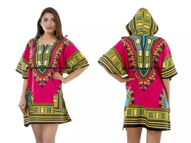 5PC Wholesale Dashiki Men Shirt African Vintage Women Hippie Top Blouse One Size 3