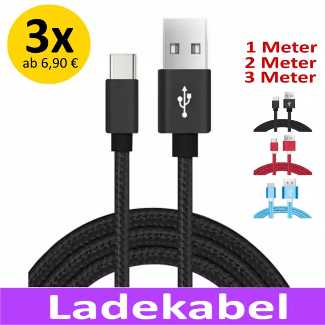 Ladekabel USB Typ C Schnell Datenkabel für Samsung Huawei Handy Schnellladekabel