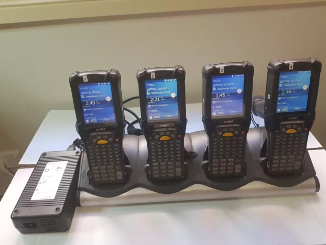 4x Zebra Motorola Symbol MC92N0 & 4 Slot Cradle  P: MC92N0-GJ0SYEQA6WR Lot #1258