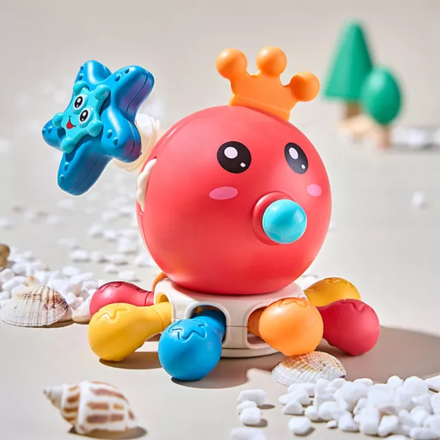 Octopus Baby Sound Toy Educational Toy for 0 1 2 3 Year Old Kids (Red)