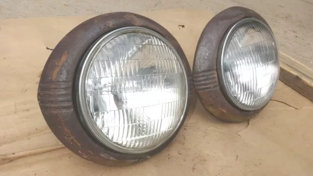 1942 1948 Chevy HEADLIGHT ASSEMBLIES Original GM pair Sealed Beam car