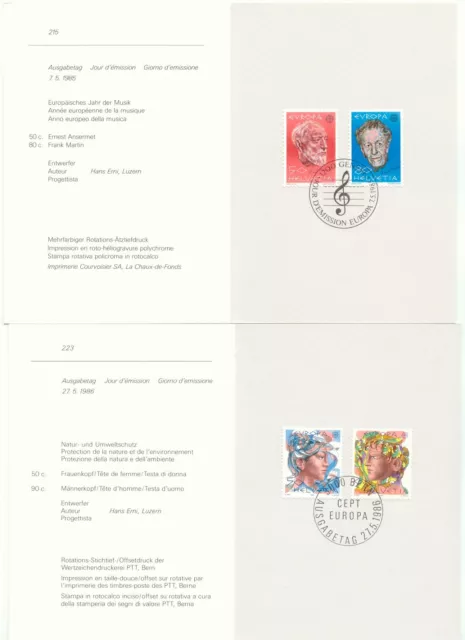 SCHWEIZ 1985/6, Europa-CEPT 2 versch. Geschenkkartons der schweizerischen PTT