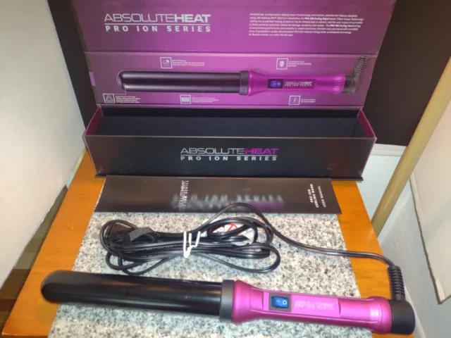 CURLING WAND ABSOLUTE Heat Pro Ion Series Black with Box and User Manual 19.99 PicClick