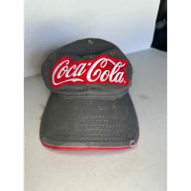 Retro Coca Cola distressed cap with hook and look closure