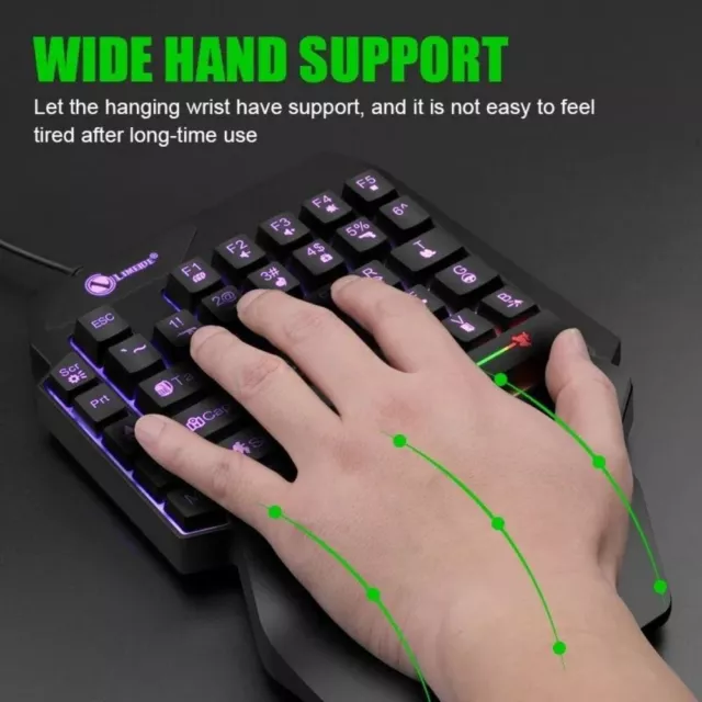 Mini USB Single Hand Keyboard Luminous Gaming Mechanical Keyboard Desktop PC