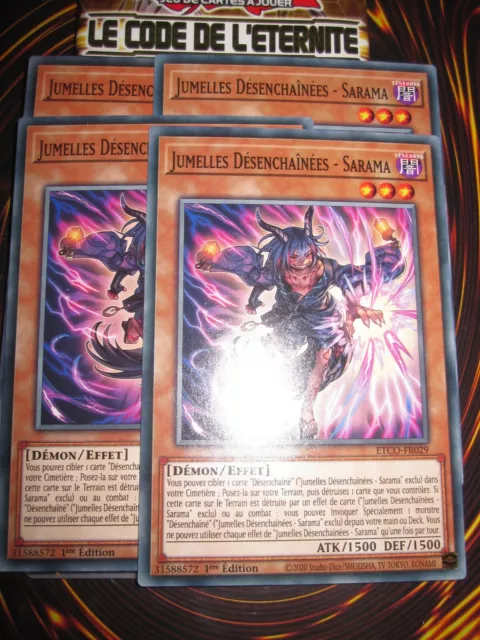 Yu-Gi-Oh! Playset (Lot De 4) Jumelles Desenchaînees Sarama Etco-Fr029 Neuf Ed1