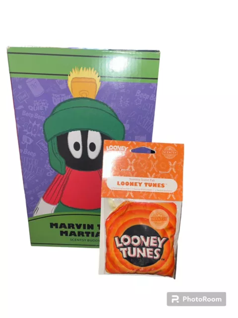 Looney Tunes Marvin The Martian Scentsy Buddy New In Box W/scent Pak 2