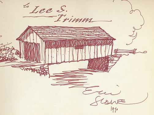 Eric Sloane Signed Original Illustration + I Remember America 1971 First Edition