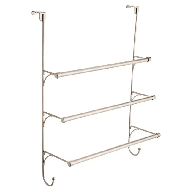 Over The Door 3-Bar Towel Rack Zinc In Nickel