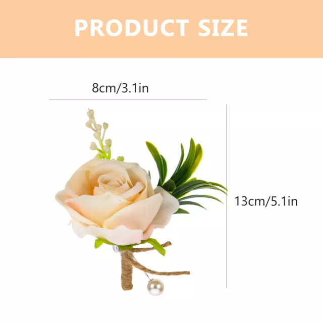 2 Pcs Numb Wrist Flower Bridegroom Rose Boutonnieres for Men