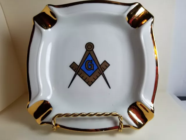 Ashtray Gerold Porzellan Porcelain from Bavaria West germany masonic symbol