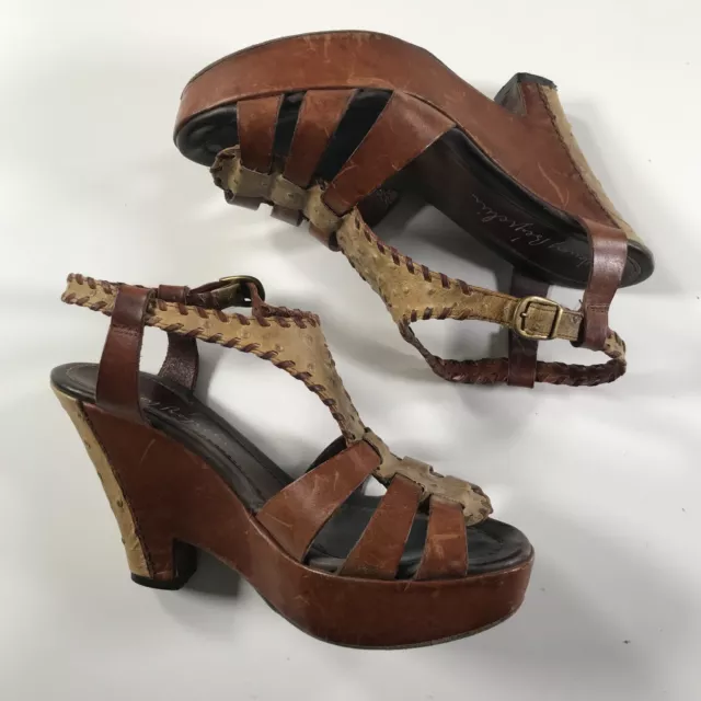 Henry Beguelin Brown Leather Slingback Sandals It 38 | 8