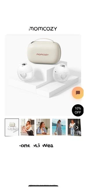 MomCozy M5 Wearable Breast Pumps-- 2 Pack Pump 9’auction Level And Three Modes