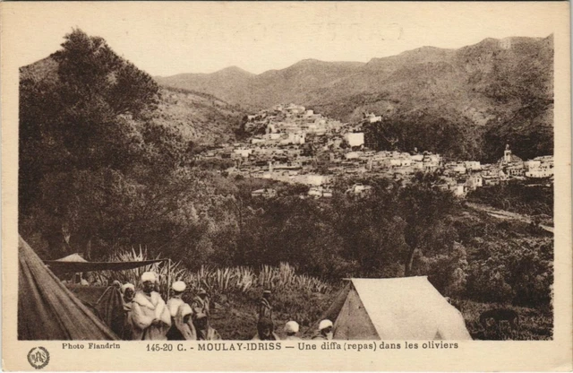 CPA AK MOROCCO MOULAY-IDRISS A diffa (meals) in Flanders olive trees (38268)