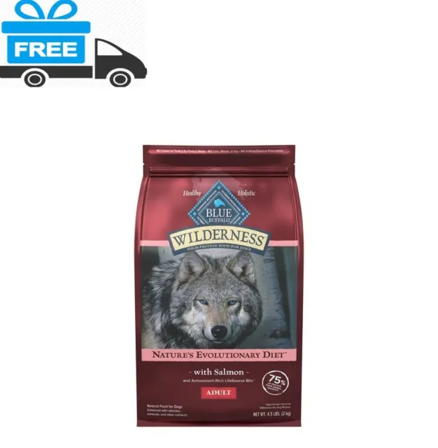 Salmon 4.5 lb bag, Blue Buffalo Wilderness High Protein Natural Adult Dry Dog...
