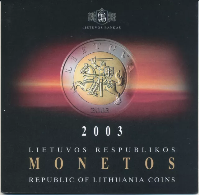 Lithuania / Litauen - 10 + 20 + 50 Ct. + 1 + 2 + 5 Litai 2003 PP - KMS Satz