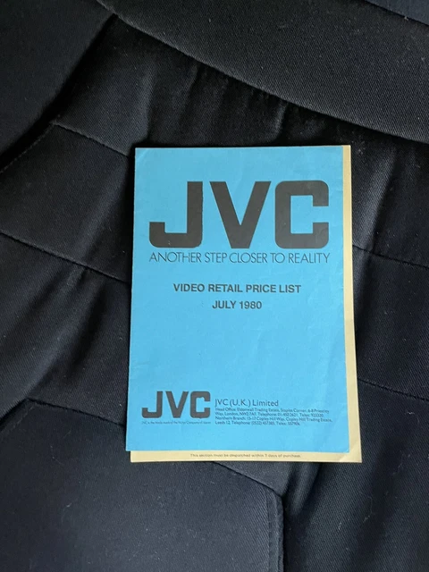 JVC July 1980 price list video and gaurentee model card