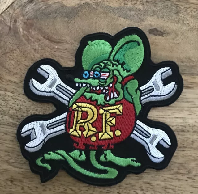 Ratfink Spanner V8 Hot Rod Patch Badge Iron-On