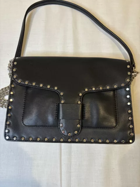 Rebecca Minkoff Black Studded And Chain Adjustable Crossbody