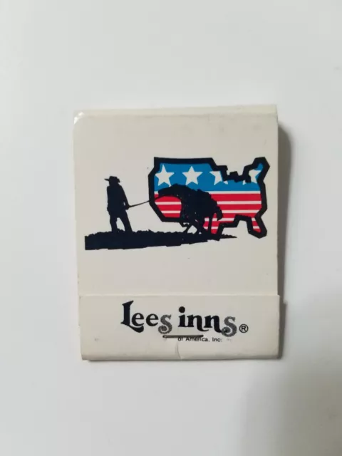 OLD famous LEEs INN matchbook cover USA flag map United states Indiana Georgia