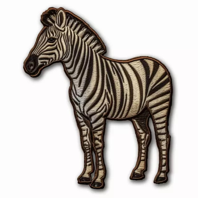 Zebra Patch Iron-on Applique Africa Wild Animal Badge Zoo Stripes Decorative