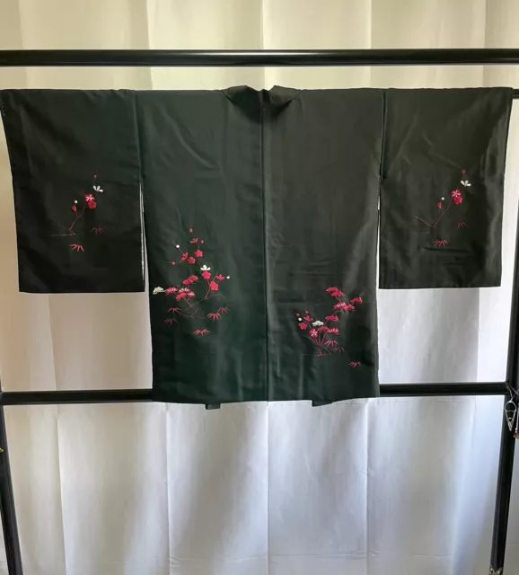 Vintage Japanese Haori Jacket - Antique Haori Black Kimono Jacket