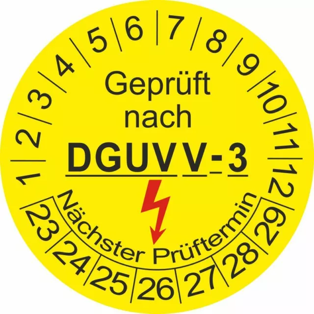 Prüfplaketten Geprüft nach BGV A3=alt jetzt NEU=DGUV V 3  Ø20mm 60Stück 5061-23