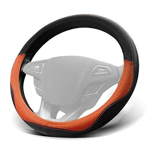 WinPower Car Steering Wheel Cover Microfiber Leather Universal 15 inch for Ca...