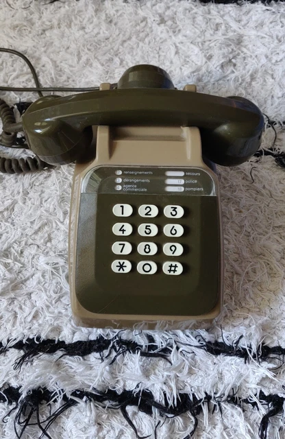 Téléphone Fixe Vintage SOCOTEL S63 PTT - Ivoire à Touches - Fabriqué En France
