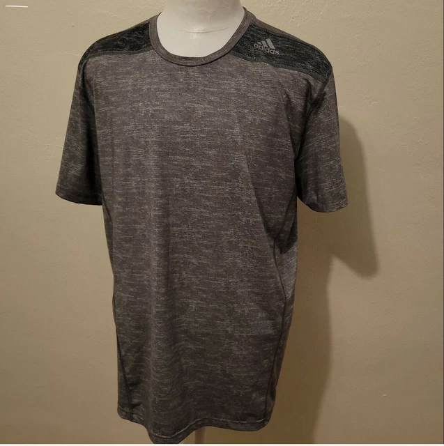 Adidas Techfit Climalite Mens Size XL Gray Fitted Short Sleeve Gym T-Shirt