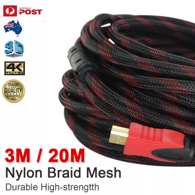 20M HDMI Male Cable V1.4 3D High Speed with Ethernet HEC ARC Full HD 1080P HDTV