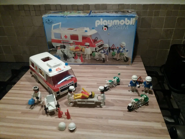 Playmobil vintage b system klicky, set exclusif 3157 Ambulance et police les...